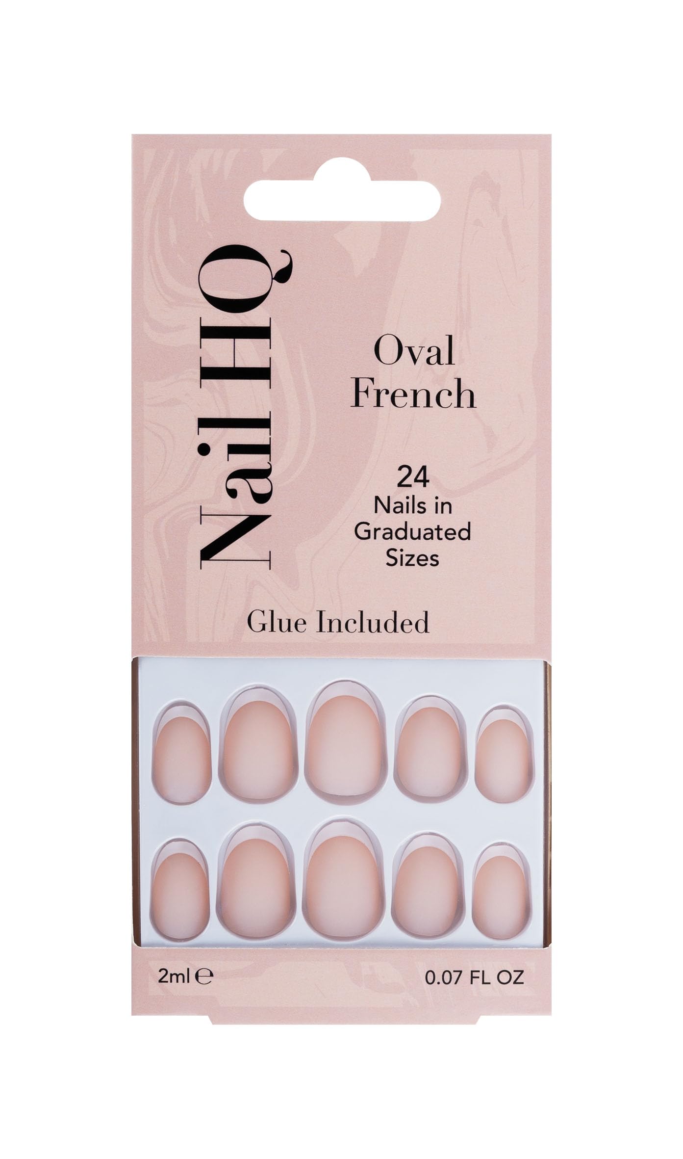 Nail Hq Oval French 80 45 263 Paznokcie, Naturalny, 24 szt.