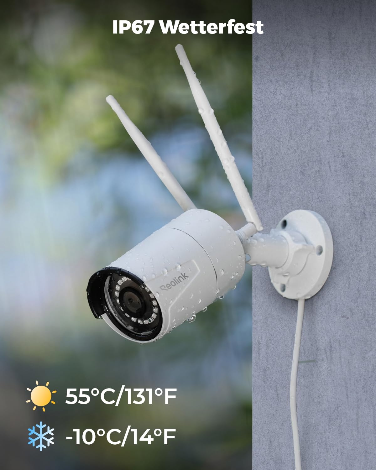 Reolink 5MP WLAN Kamera Outdoor, 2,4GHz/5GHz WLAN CCTV IP Kamera Aussen mit Person/Auto/Tiererkennung, IP67 Wetterfest, Nachtsicht, Bewegungsmelder, SD-Kartenslot, Zeitraffer, Außenkamera RLC-510WA