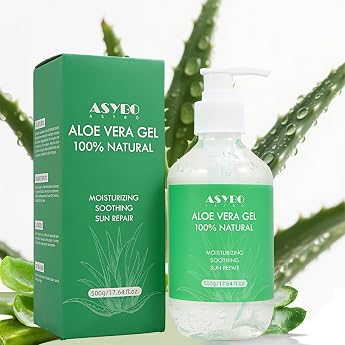 Aloe Vera Gel 500ml - 100% Pure Aloe Vera for Face Body Hair Soothing and Nourishing Moisturising Aloe Cream for Dry Skin Sunburn Acne After Sun Lotion