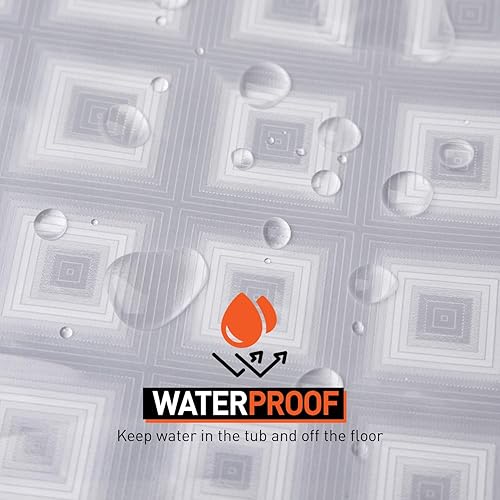 Miniatura 4 de Arcedo Cortina de ducha de plástico, forro de cortina de ducha transparente de EVA 8G con imanes, forro de ducha inodoro para duchas o bañeras,