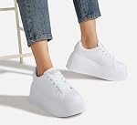LUCKY STEP Women's Platform Fashion Sneakers Classic Wedge Canvas Casual Low Top Retro Walking Shoes