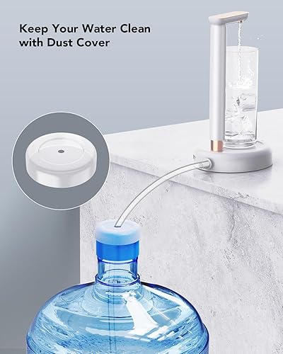 Miniatura 6 de SPOVEN - Dispensador de agua de escritorio para botella de 5 galones, dispensador de jarra de agua de 5 galones con diseño de altura ajustable, mesa