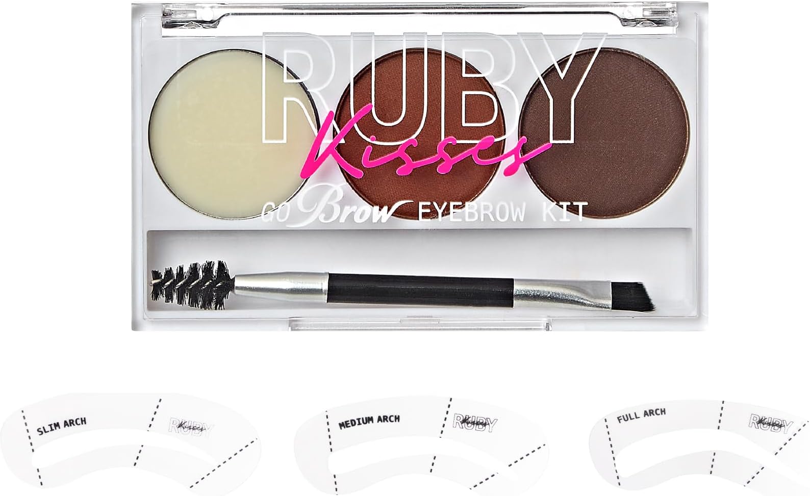 Ruby Kisses Go Brow Eyebrow Kit RBKT03 (Rich Chocolate Brown)