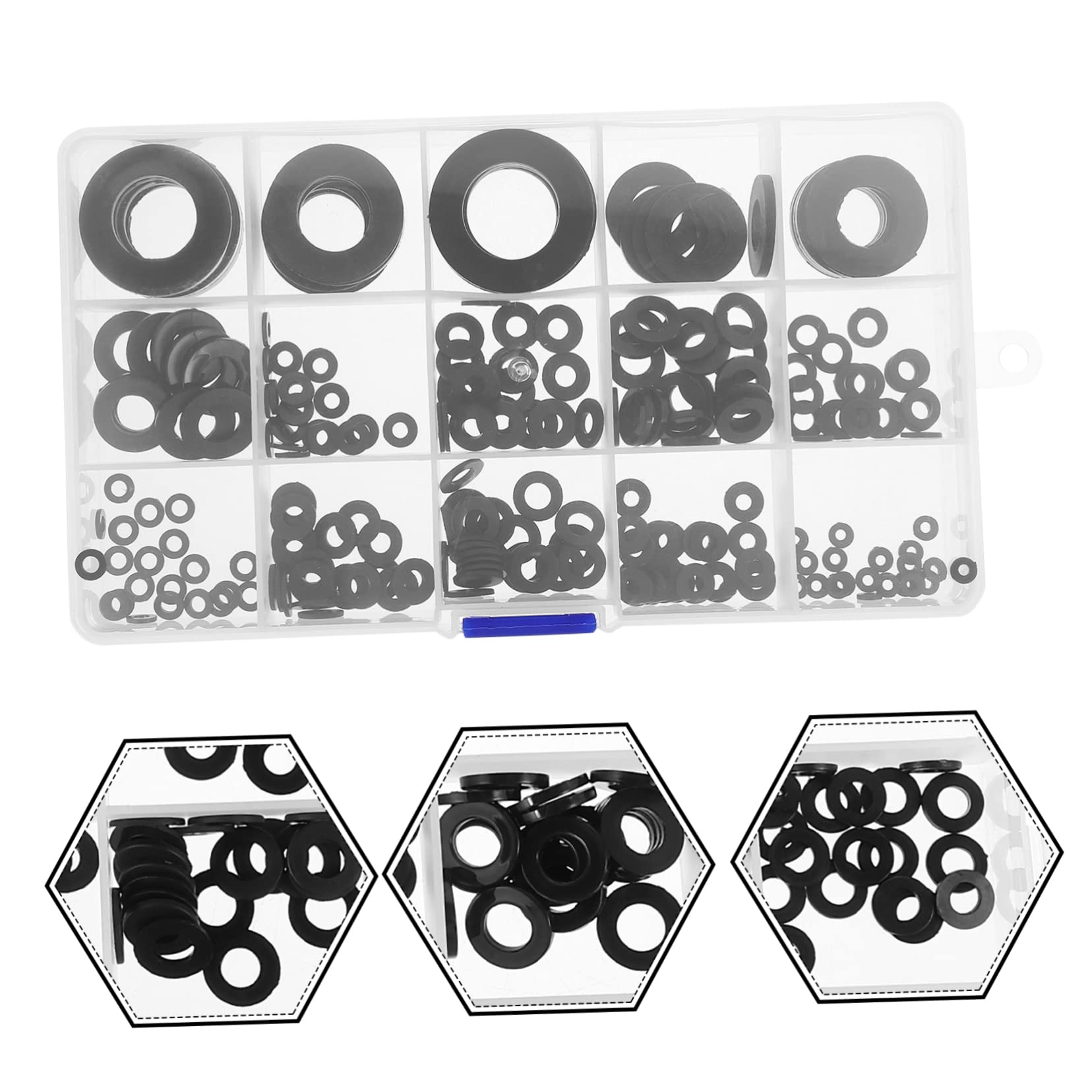 Operitacx Guarnizioni Rubinetto Kit di Ricambio Anti-perdita 215 Pezzi in Plastica Nera per Lavandino Bagno e Guarnizione Lavandino Cucina