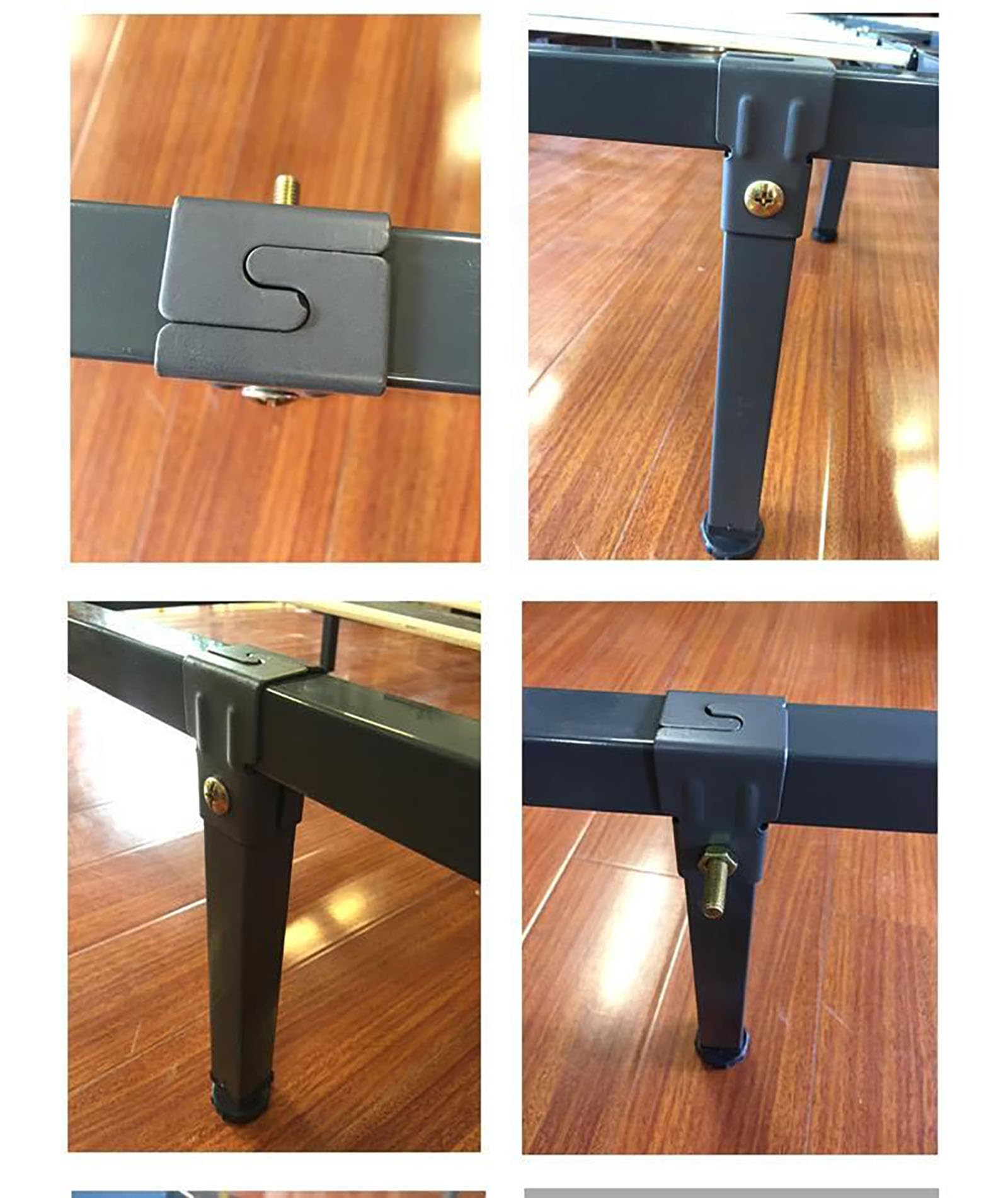 Juego de 4 Patas Altura Cuadradas Metálicas con Abrazaderas para Somieres Patas Somier Ajustable, Patas para Muebles Patas Somier (50cm,3 * 3cm)
