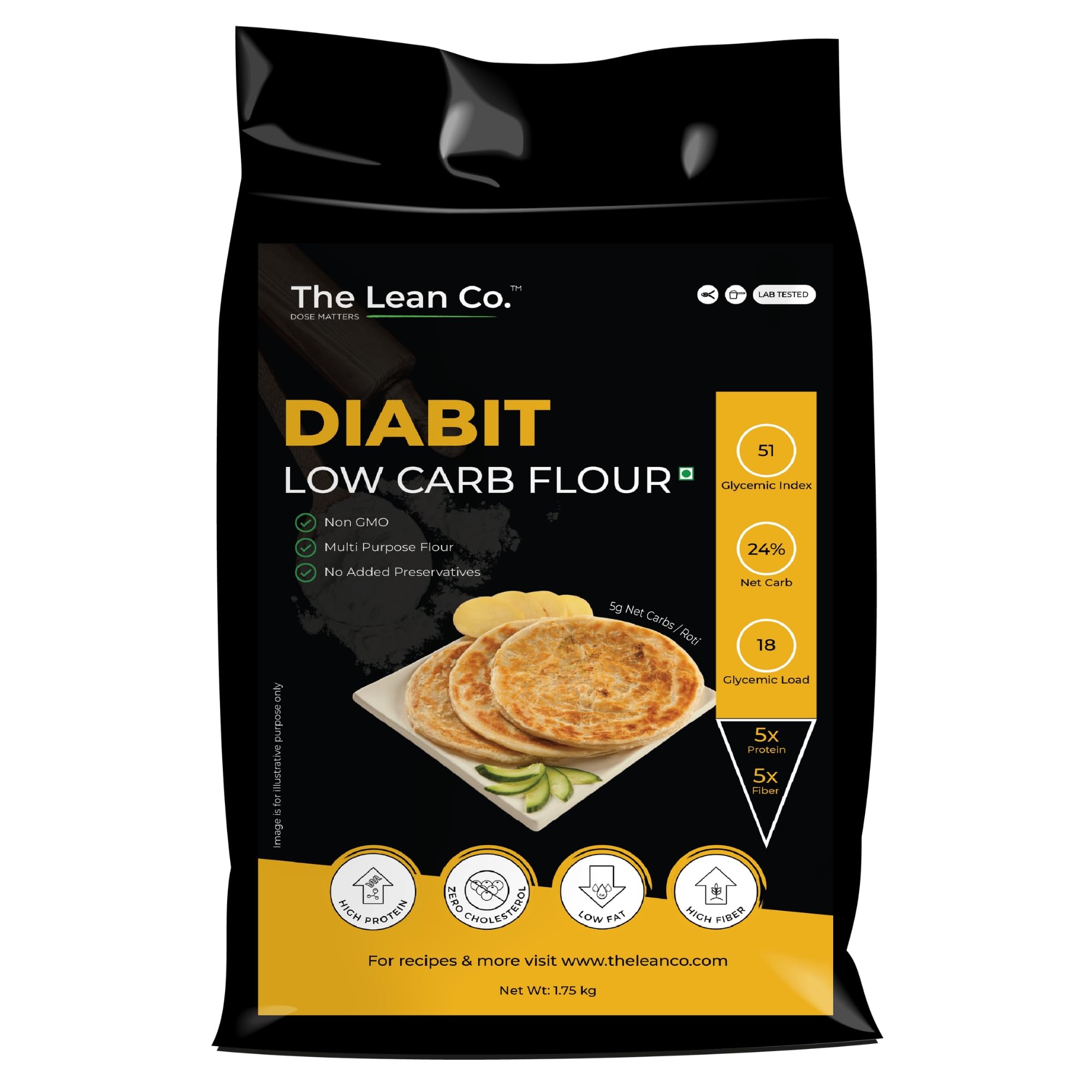 See full amazon price history chart for The Lean Co. Diabit Low Carb Flour (1.75 kg) | 5g Net Carb, 10g Protein (48%), 0g Fat Per Roti | Sugar Control Diabetic Friendly | No Additives | No Preservatives | Lab Tested | Rich in Nutrients The Lean Co. Diabit Low Carb Flour (1.75 kg) | 5g Net Carb, 10g Protein (48%), 0g Fat Per Roti | Sugar Control Diabetic Friendly | No Additives | No Preservatives | Lab Tested | Rich in Nutrients (B0CS3K8DCK) Amazon Price History, Amazon Price Tracker