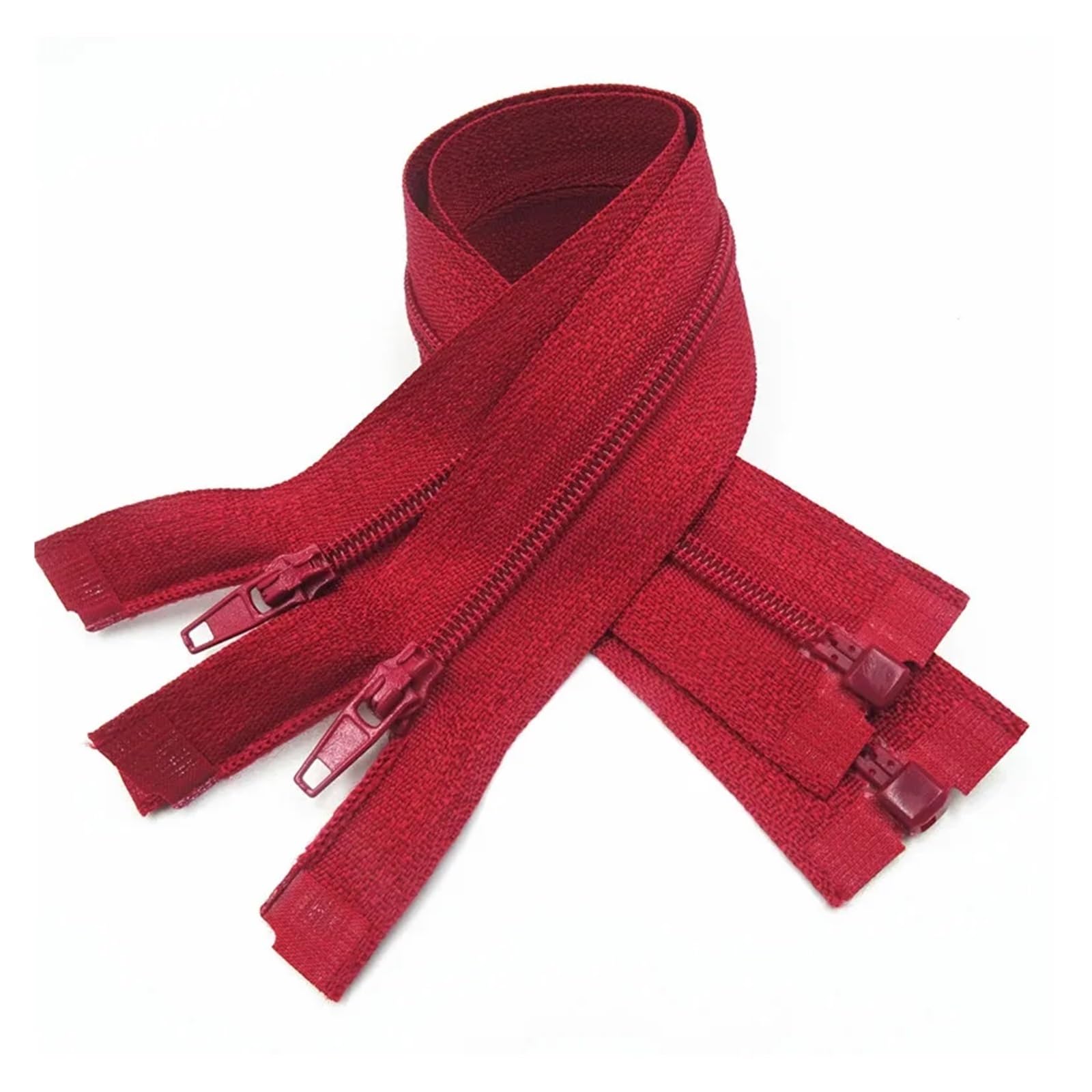 Zipper 5Pcs Zipper Open End 20Cm-60Cm Suitable for Garment Sewing Process(Wine Red,35cm)