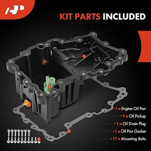 Miniatura 4 de A-Premium Cárter de aceite de motor con junta compatible con Ford F-150 F150 2015 2016 2017 2018 2.7L, repuesto # CA6010400
