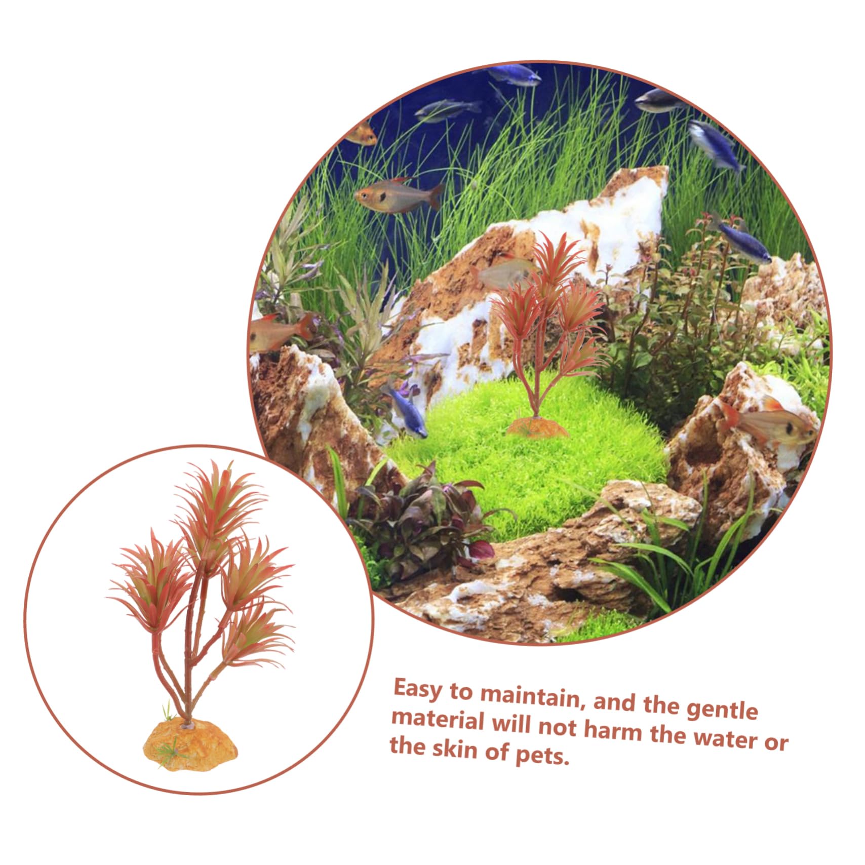 YARNOW 4piezas Planta Artificial para Acuarios y Terrarios Decoración De Paisaje Plástico Seguro para Peceras De Agua Dulce y Salada Accesorio Lifelike para Reptiles y Peces Modelo Qm