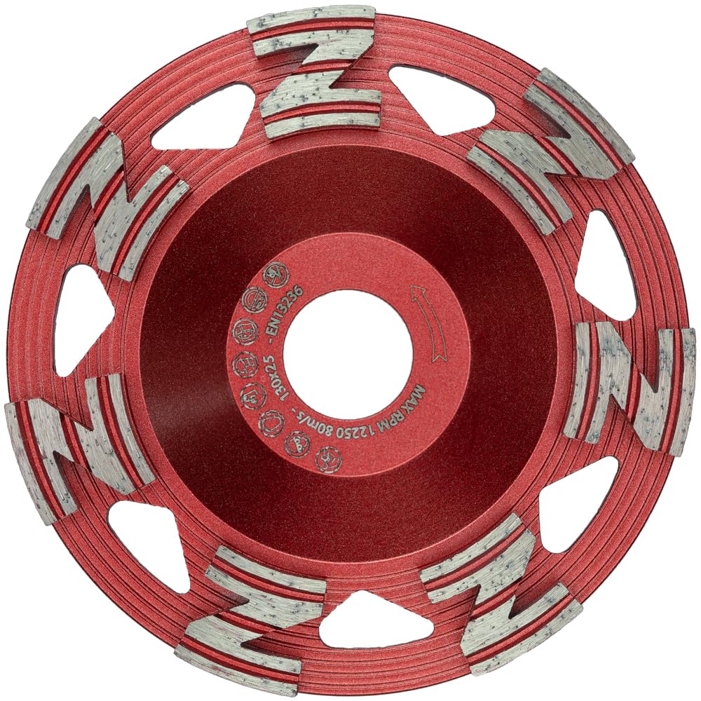 Diamant Topfschleifer 130 mm – Premium Schleifteller für Beton, Granit, Marmor – Ø 130 mm, 25,0 mm Bohrung, #30/40 Körnung, 7 Segmente – Passend für Festool RG 130 E, RGP 130 – Trockenschliff