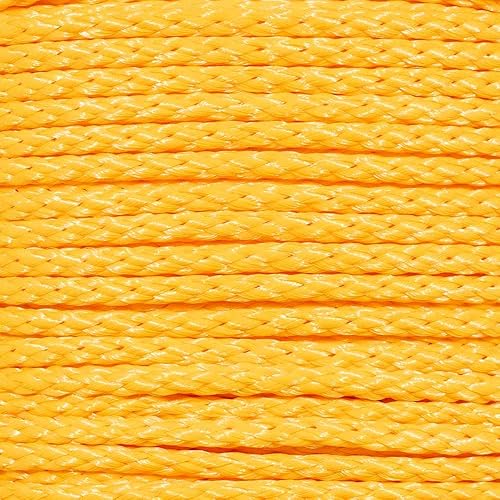 Cuerda de polipropileno trenza hueca en color amarillo  uso múltiple  (38 pulgadas x 100 pies)