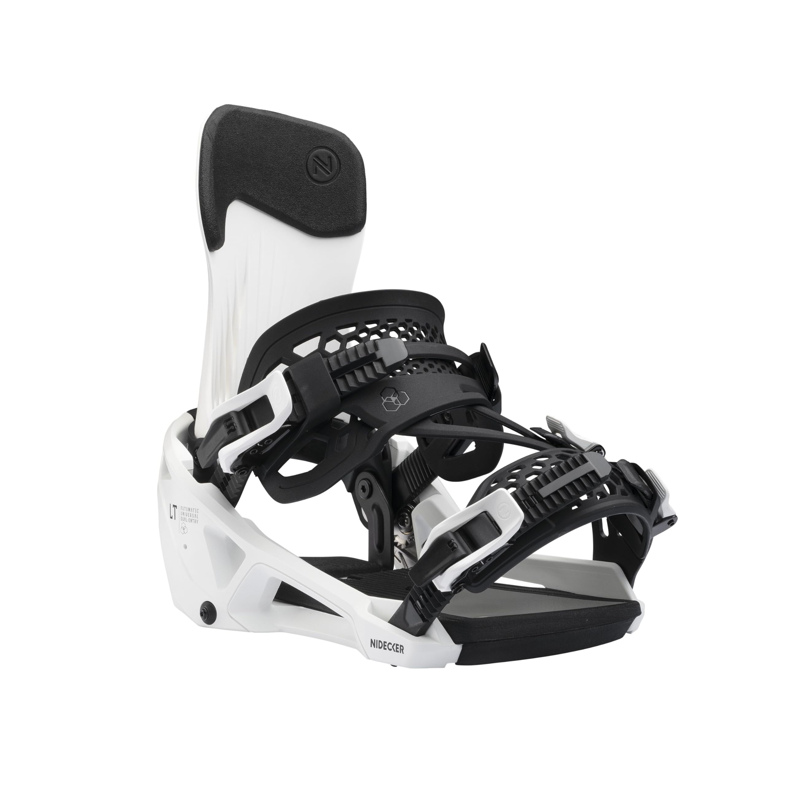 Fixations de Snowboard Nidecker LT Supermatic - Fixation Automatique à Double entrée avec pédale de Talon et Ajustement Universel