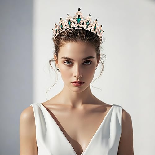 Miniatura 52 de Kamirola - Corona de reina y tiaras corona de princesa para mujeres y niñas, diademas de cristal para novia, princesa para bodas y fiestas (01)