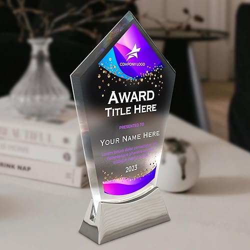 Miniatura 6 de Basic Fundamentals Placa de vidrio personalizada de 8 1/2 pulgadas, placa como premios y trofeos, placas para empleados de jubilación del mes