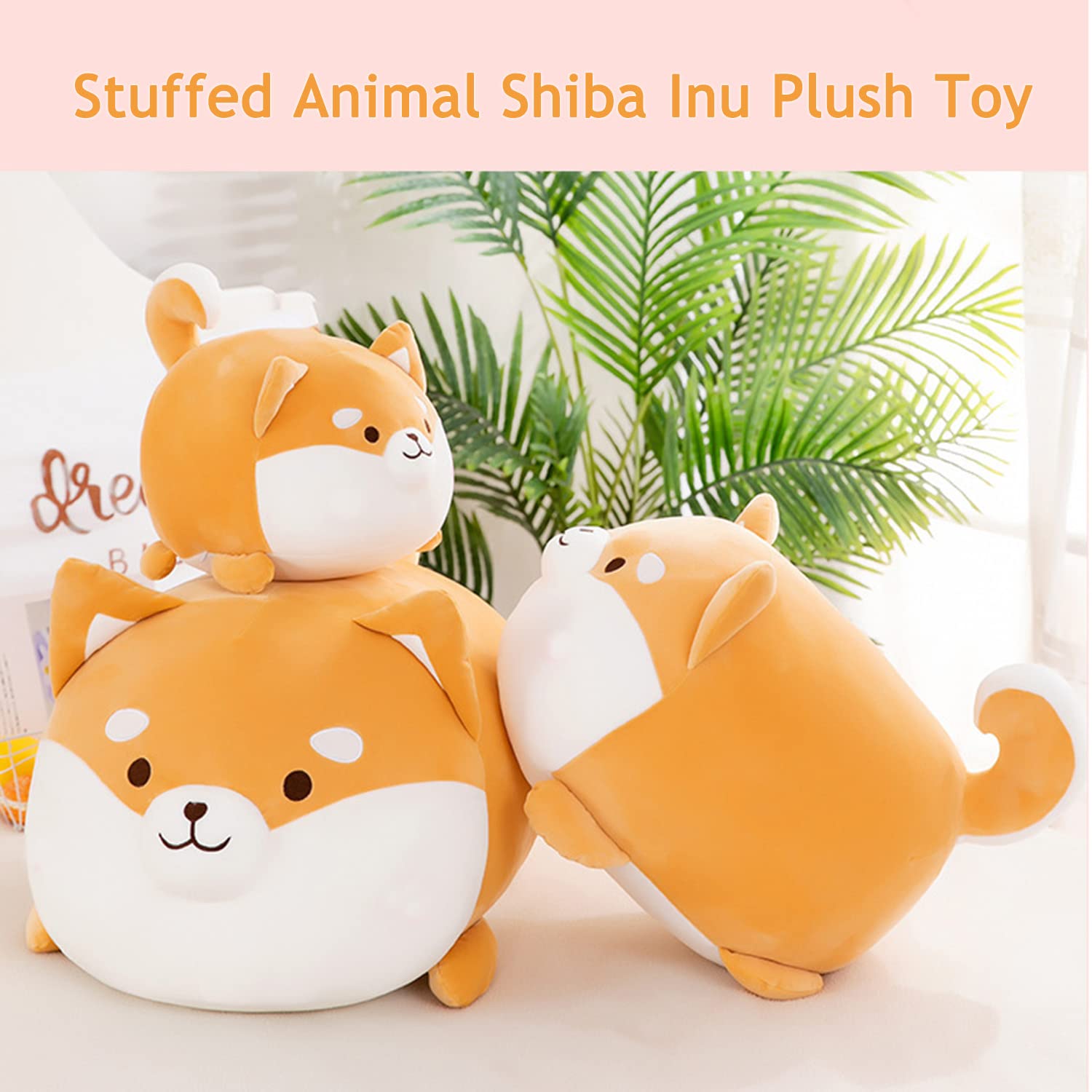 Shiba Inuit Peluche Suave y Lindo Relleno Corgi Perro Almohada Cachorro Peluche Regalo Infantil (35 cm)