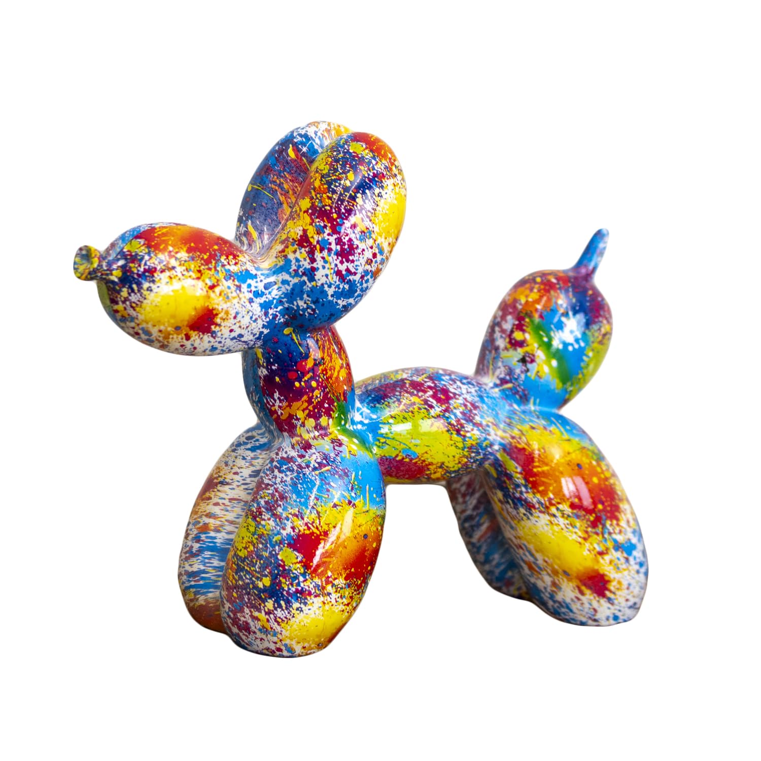 Darthome Multicolor Paint Splash Balloon Dog Ornament 20X17x8cm Resin Rainbow Animal Mantel Decorative Figure