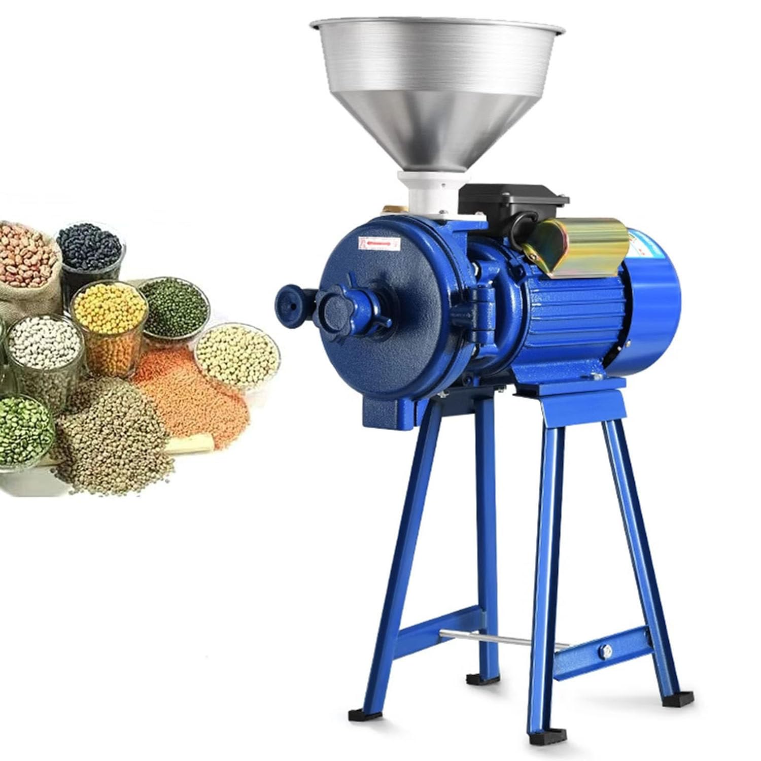Broyeur électrique 3500 W, Broyeur électrique Commercial Robuste avec Entonnoir pour Broyeur De Grains De Maïs, Café, Blé