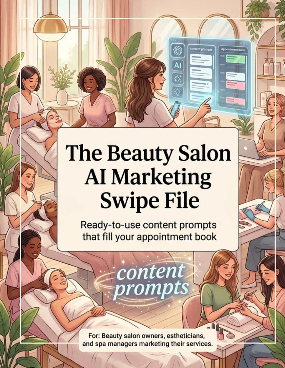 The Beauty Salon AI Marketing Swipe File: 200+ ChatGPT Prompts for Service Descriptions, Social Media Captions, Client Emails, and Promotions: Ready-to-Use Content Prompts