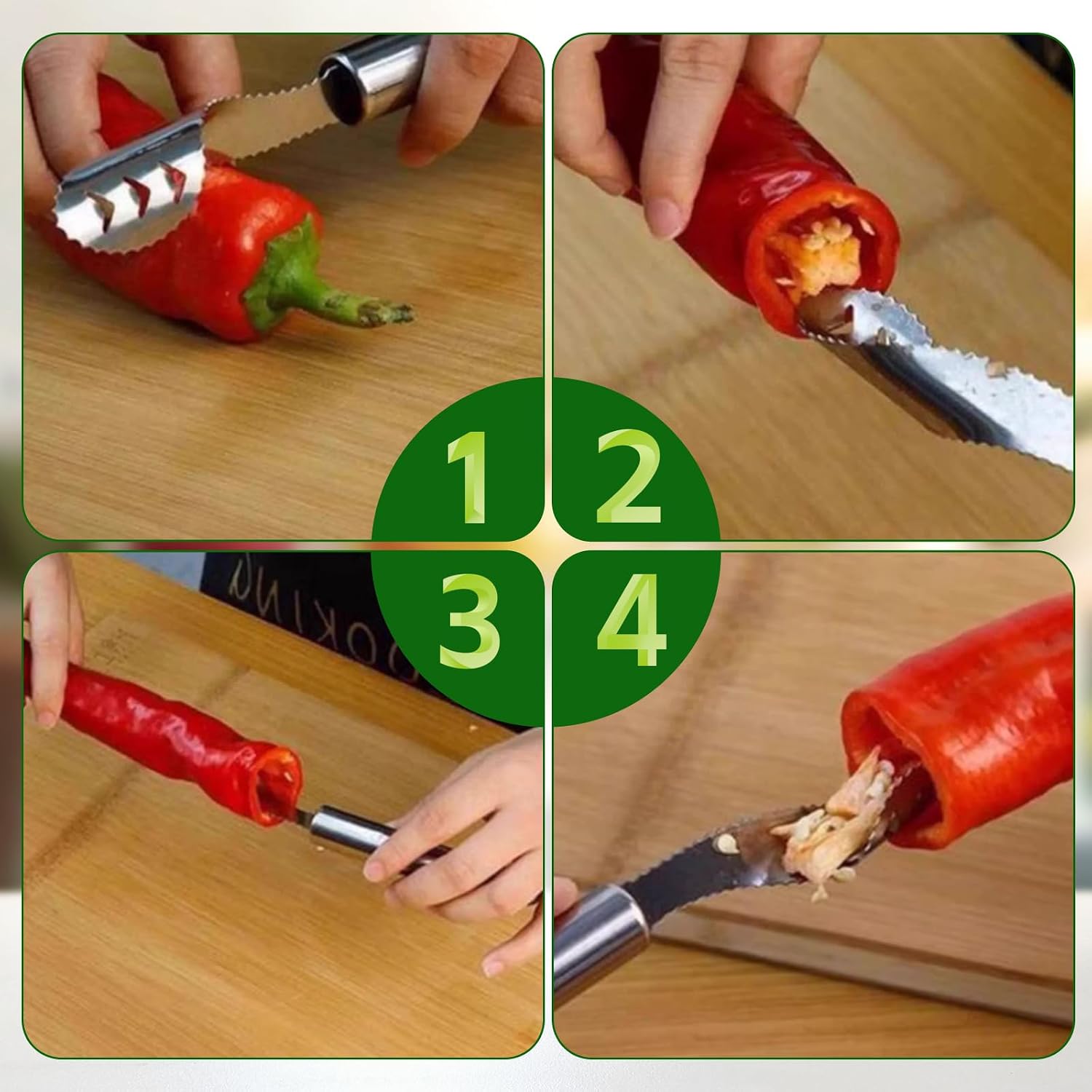 2 Pack 7.9 & 9 Inch Jalapeno Pepper Corer, Stainless Steel