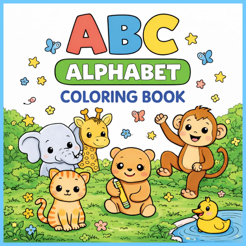 Alphabet Adventures: ABC Coloring Book for Kids: A Fun and Educational Alphabet Coloring Book with Cute Animals for Preschool and Kindergarten