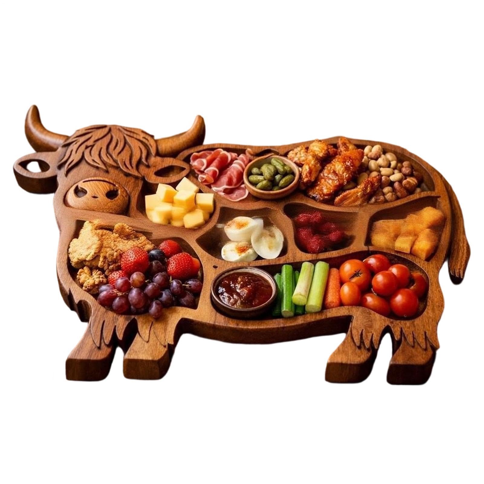 Plateau de service en bois vache : l'élégance rustique pour fromage
