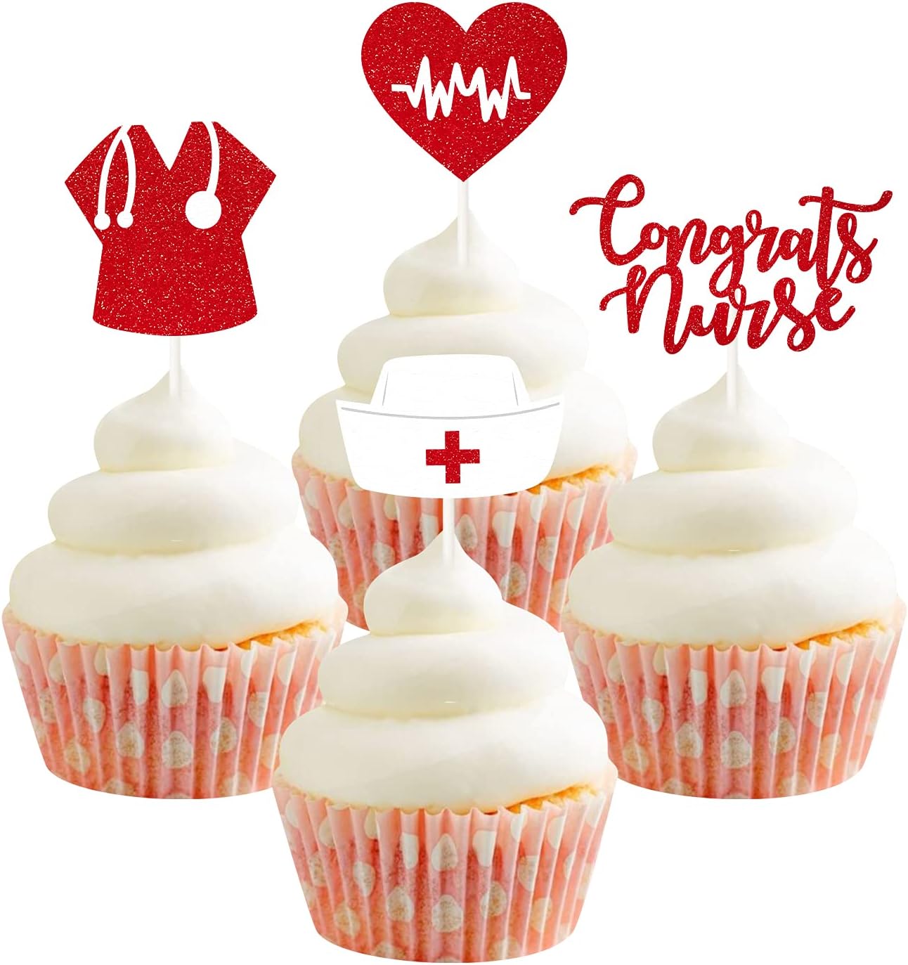 Nursing Cupcake Toppers,Doctor Nurse Graduation Cupcake