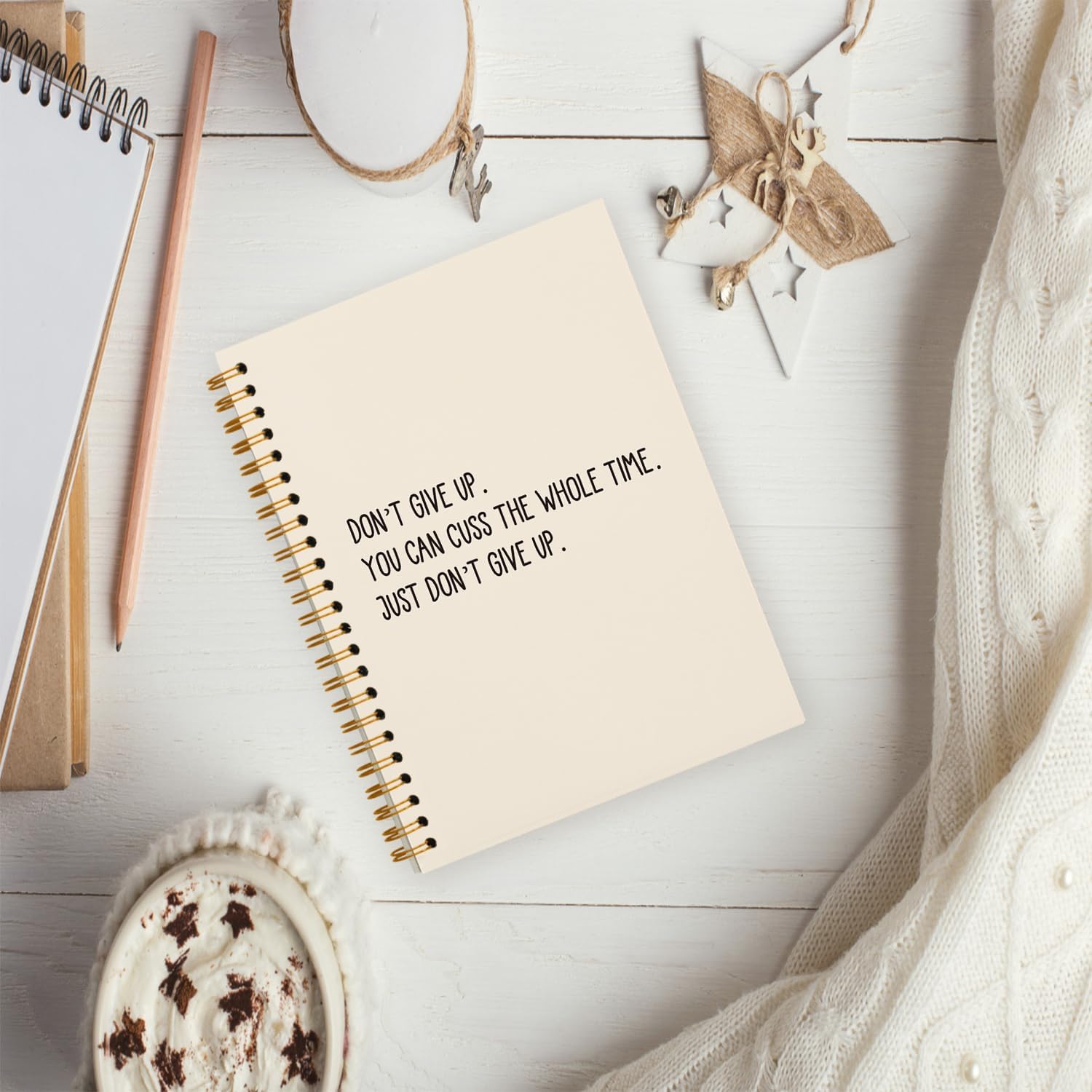 hold fizz Funny Office Gifts Notebook Journal, Gag Fun Gifts for Coworker Employee Colleague Boss Adults Friends, Don't Give Up, Sarcastic Gift for Women Men, Spiral Notebook 5.5 x 8.3 - Image 2