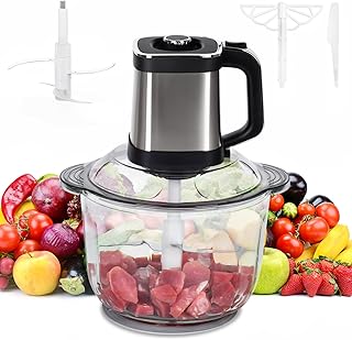 ADVWIN Electric Food Processor,5L Meat Grinder & Vegetable Chopper with Knob Switch & 600W Motor, Food Chopper with Dual-L...