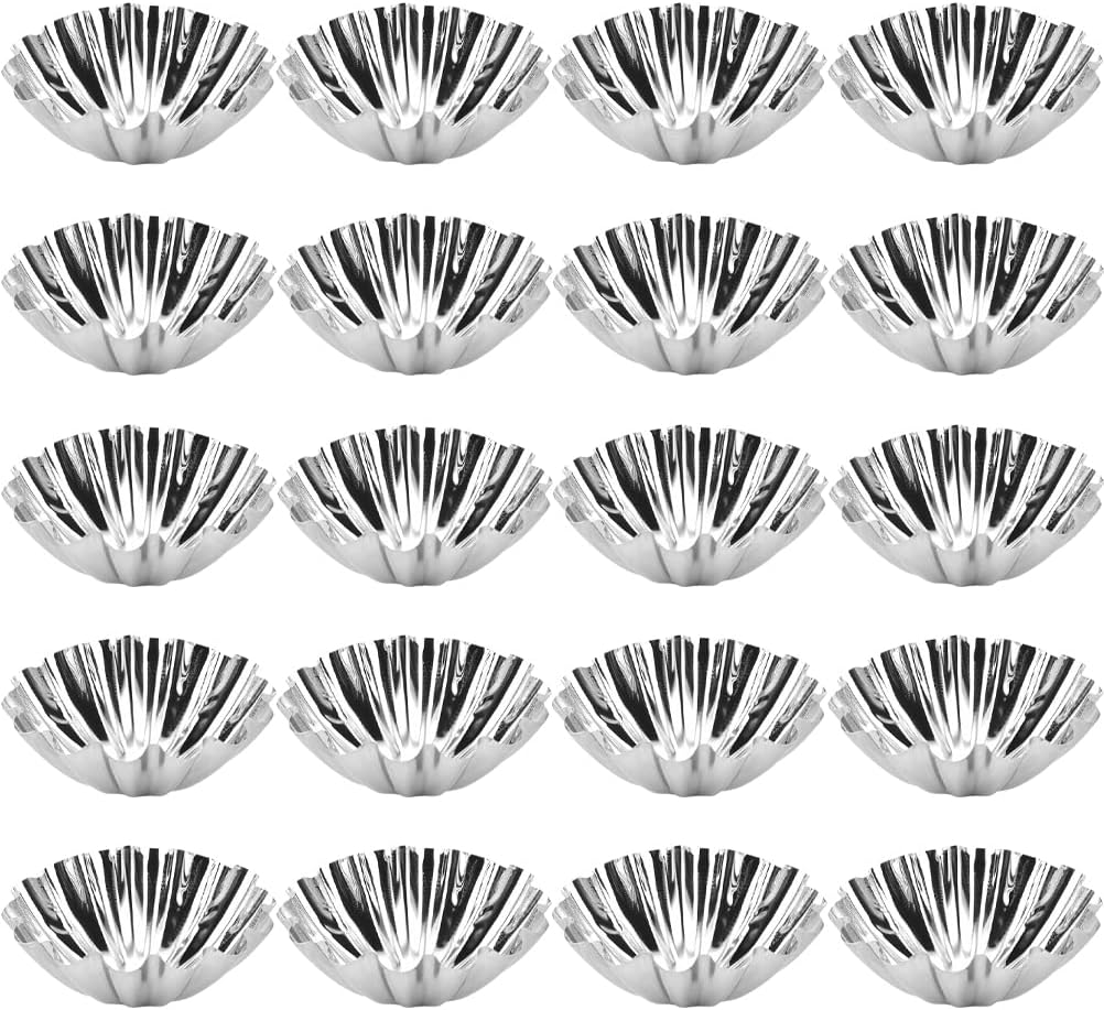 Ipetboom Non Stick Pudding, Egg Tart, Muffin Cups Baking Molds, 20 Piece Set for Parties, Family Gatherings, Daily Cooking