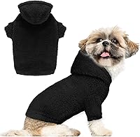 Vista 24 de Suéteres mullidos para perros grandes, ropa con capucha para mascotas, abrigos cálidos y suaves para mascotas, sudadera con capucha para perros Gris