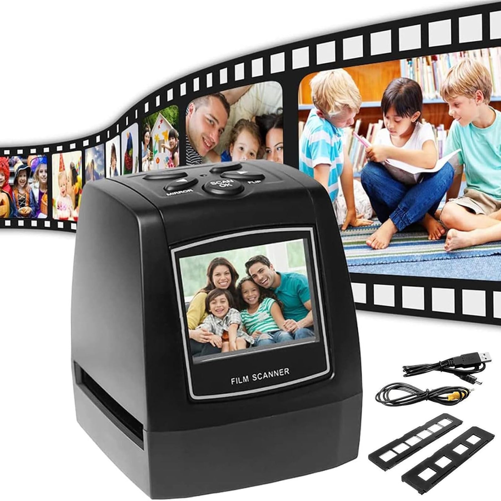 Scanner de négatifs 35mm et de diapositives avec écran LCD 2.4