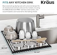 Vista 5 de Kraus Escurridor de platos enrollable sobre el fregadero de 20.5 pulgadas en negro azabache