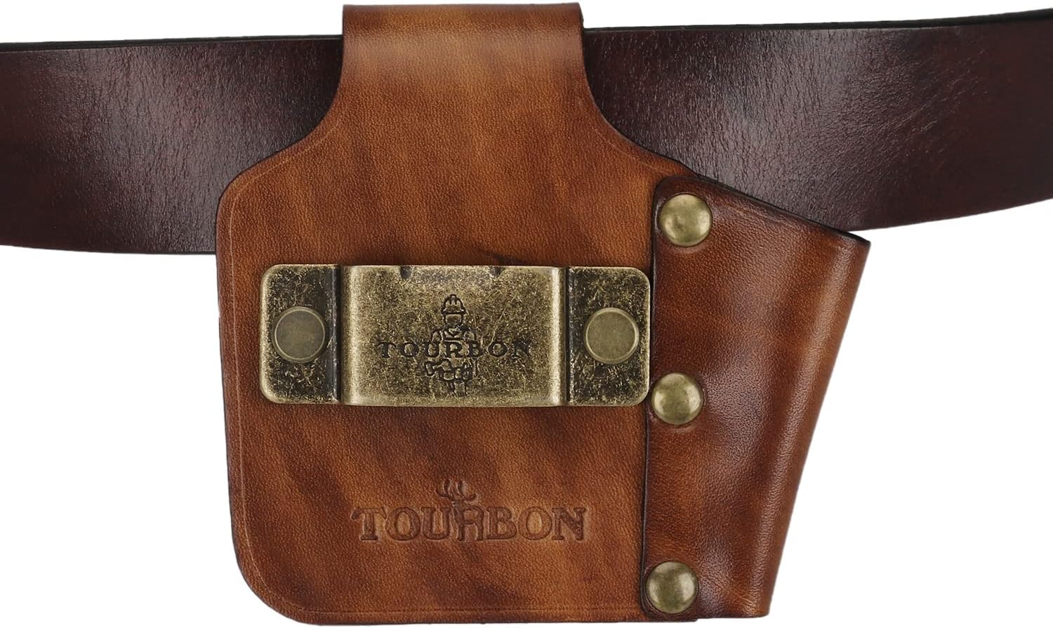 Tourbon Leather Measuring Tape Screwdriver Holder Pocket Hitch Tool Holster Brown