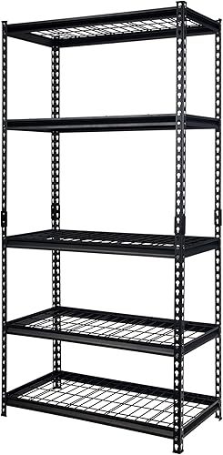 Juggernaut Storage Pachira - Estantería de acero de 36 pulgadas de ancho x 18 pulgadas de profundidad x 72 pulgadas de alto, altura ajustable, 5