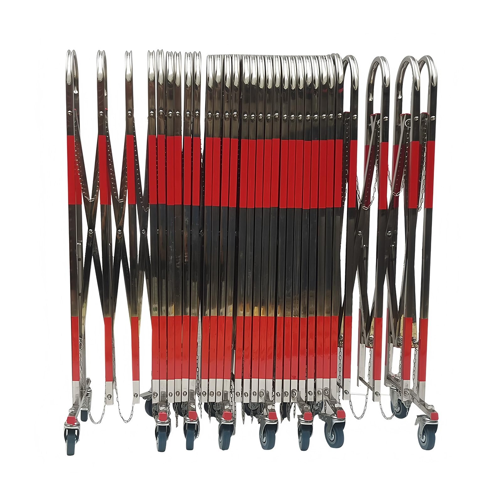 Valla retráctil extensible de acero inoxidable para jardín, puerta de barrera metálica portátil para exteriores, ideal para escuelas y garajes (1,5 x 6 metros).
