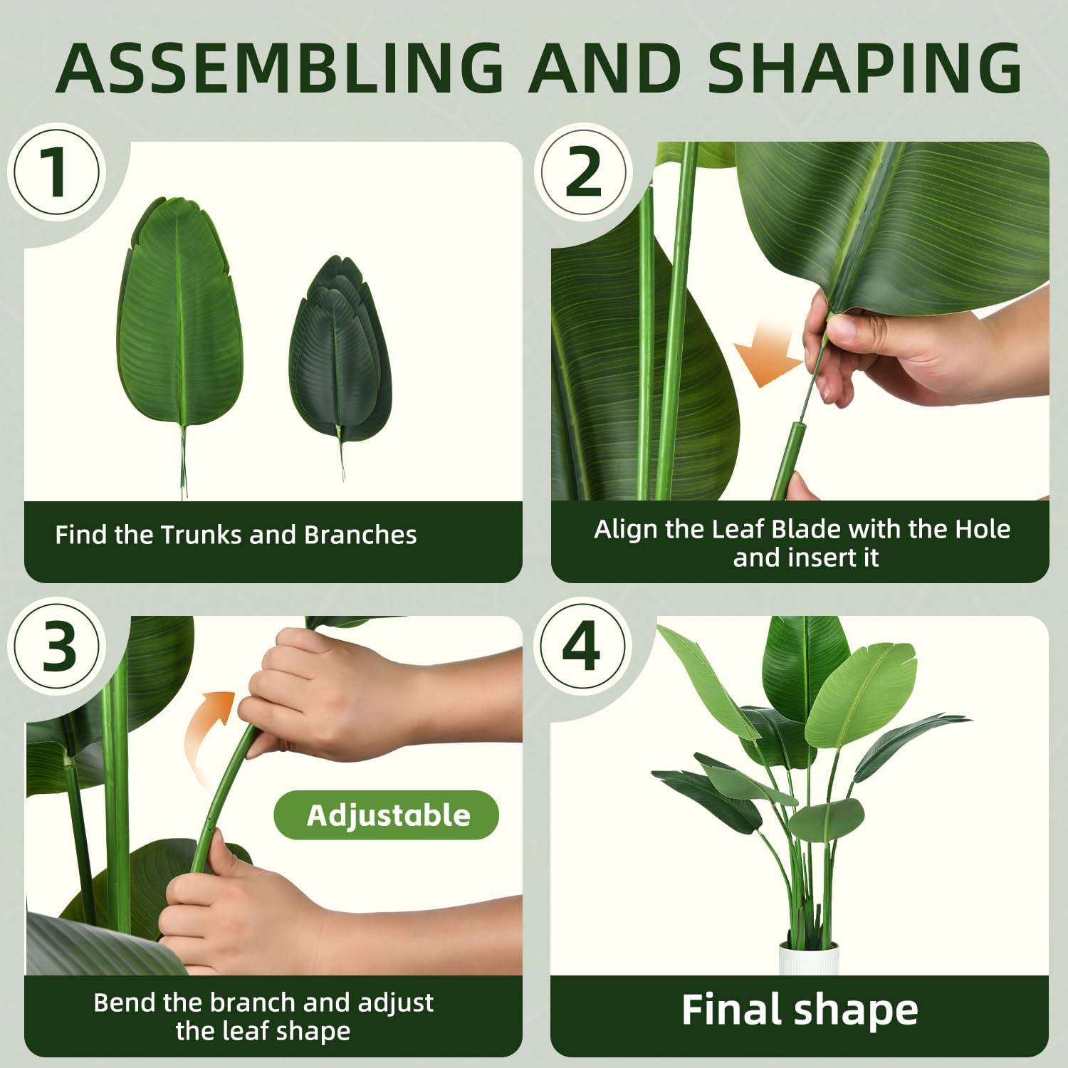 Bird of Paradise Plant Artificial 6ft,Faux Plants Indoor Tall with 12 Trunks - The Perfect Indoor Silk Floor Plant for Home Decor in Living Room, Office, and Bedroom (6FT Bird of Paradise) - Image 3