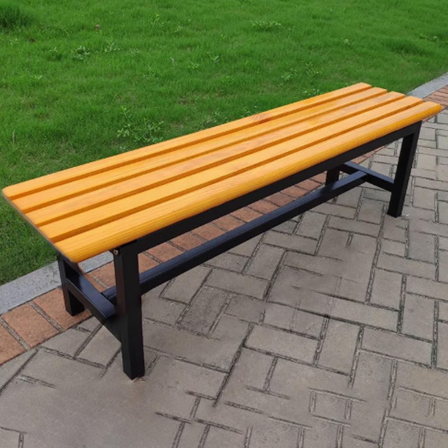 Park Benches, Garden Bench, Porch Bench Seat, Patio Benches for Outdoors, Outdoor Seating Furniture Lounge Easy Installation for Sunroom, Deck, Entryway(Natural,120x37x45cm)