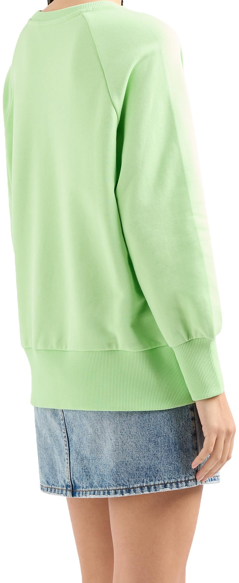 Armani Exchange Sudadera de Cuello Redondo con Logotipo Metálico Mujer