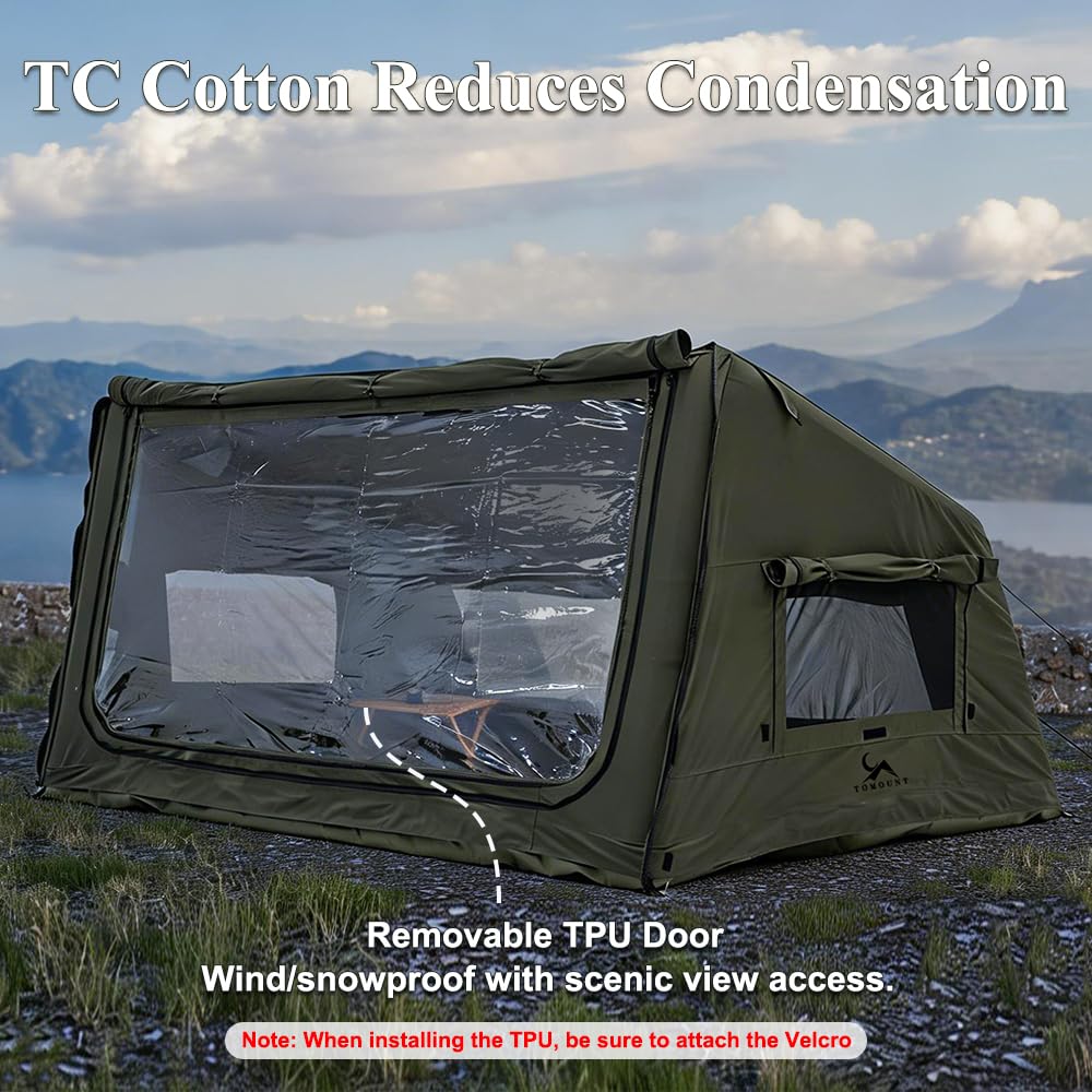 Amazon.com: TOMOUNT Inflatable Canvas Tent with Pump,Easy Setup