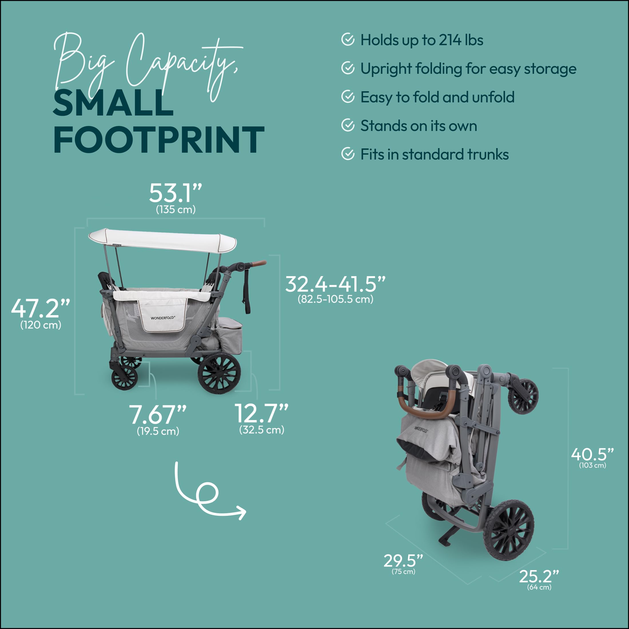 L4 Quad Poussette Wagon - Gris