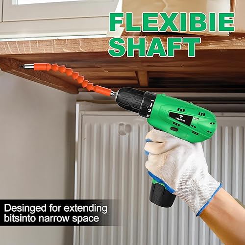 Miniatura 6 de Tegatok Juego de taladros inalámbricos, juego de taladro eléctrico de 12 V con batería y cargador, brocas de destornillador eléctrico, mandril sin