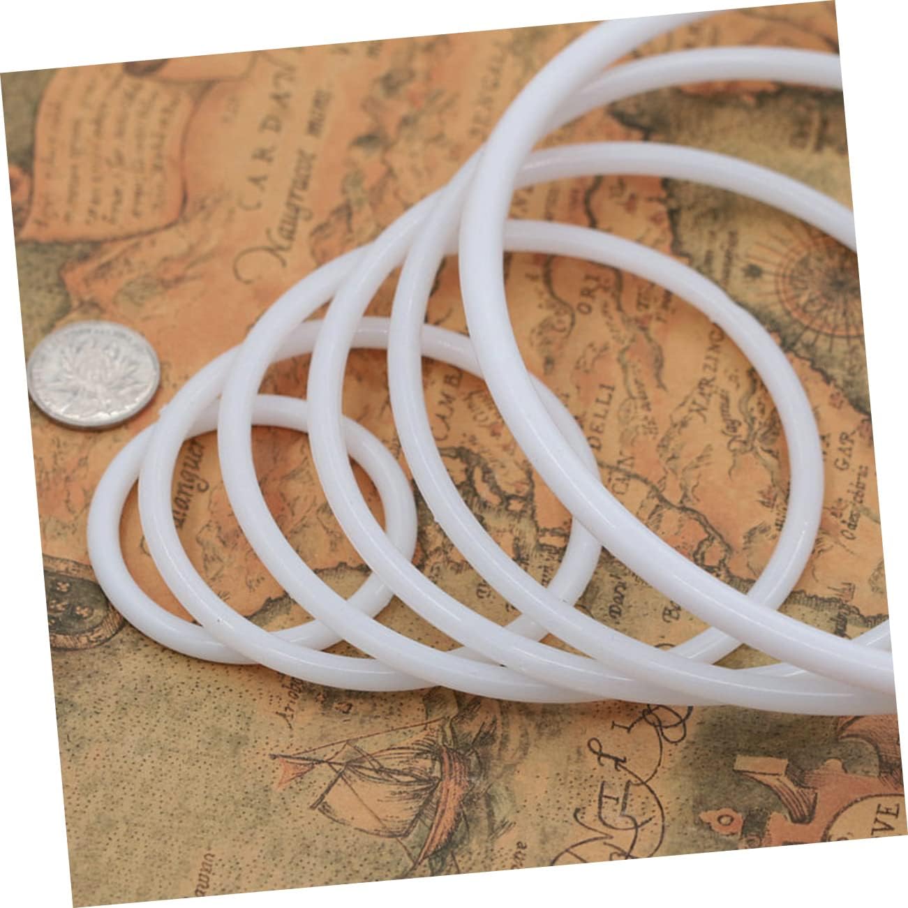 PRETYZOOM 10pcs Plastic Dreamcatcher Ring DIY Dreamcatcher Material Circle Hoop Dream Catcher Net Ornament White Craft Circle