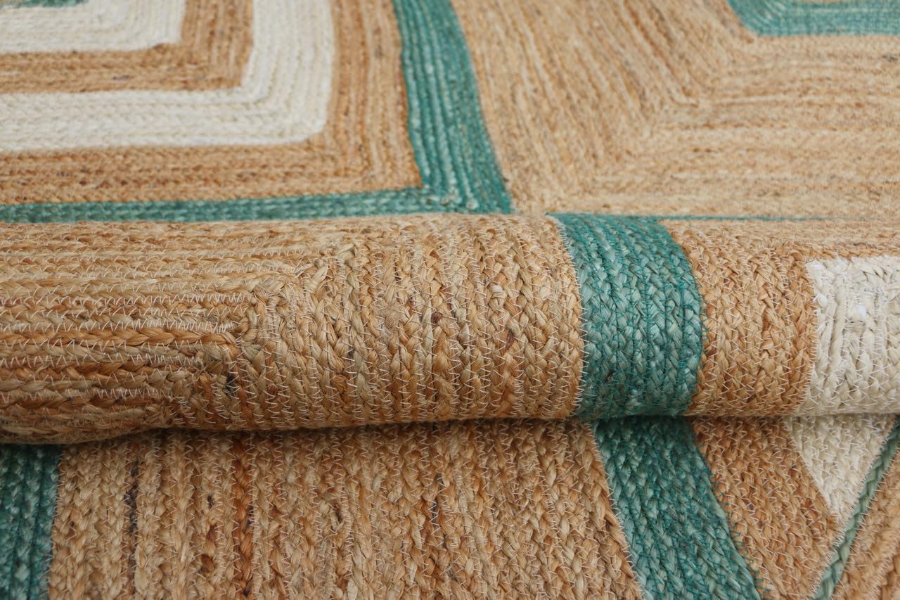 Bexford Handmade Natural Fiber Traditional Area Rug – Soft Texture, Durable Weave, Decorative Rug for Living Room & Bedroom