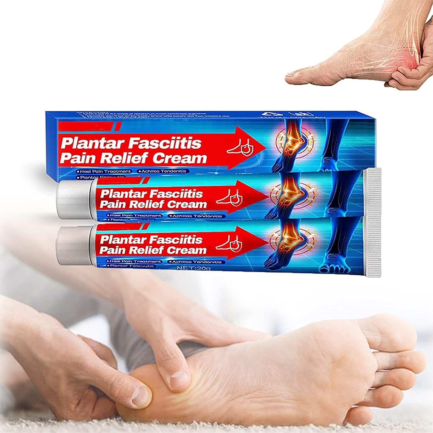 Heelcure Plantar Fasciitis Pain Relief Cream,Arthritis Pain Relief Cream,Plantar Fasciitis Fast-Acting Foot & Heel Pain Relief Cream Relieve Heel Pain (2 Pcs)