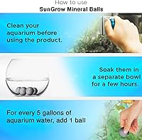 Vista 4 de SunGrow Betta Balls, acondicionador de agua con más de 30 elementos beneficiosos para peces tropicales, decoración de equilibrio de pH de tanque