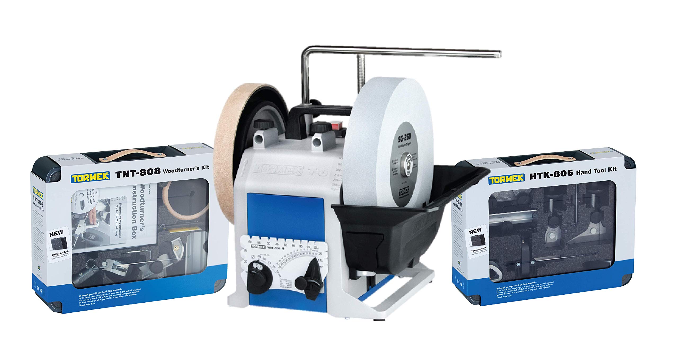 Tormek T-8 Magnum Kit (Tormek T-8 Original + Tormek HTK-806 Hand Tool Kit + Tormek TNT-808 Woodturner's Kit) Sharpener for Hand and Woodturning
