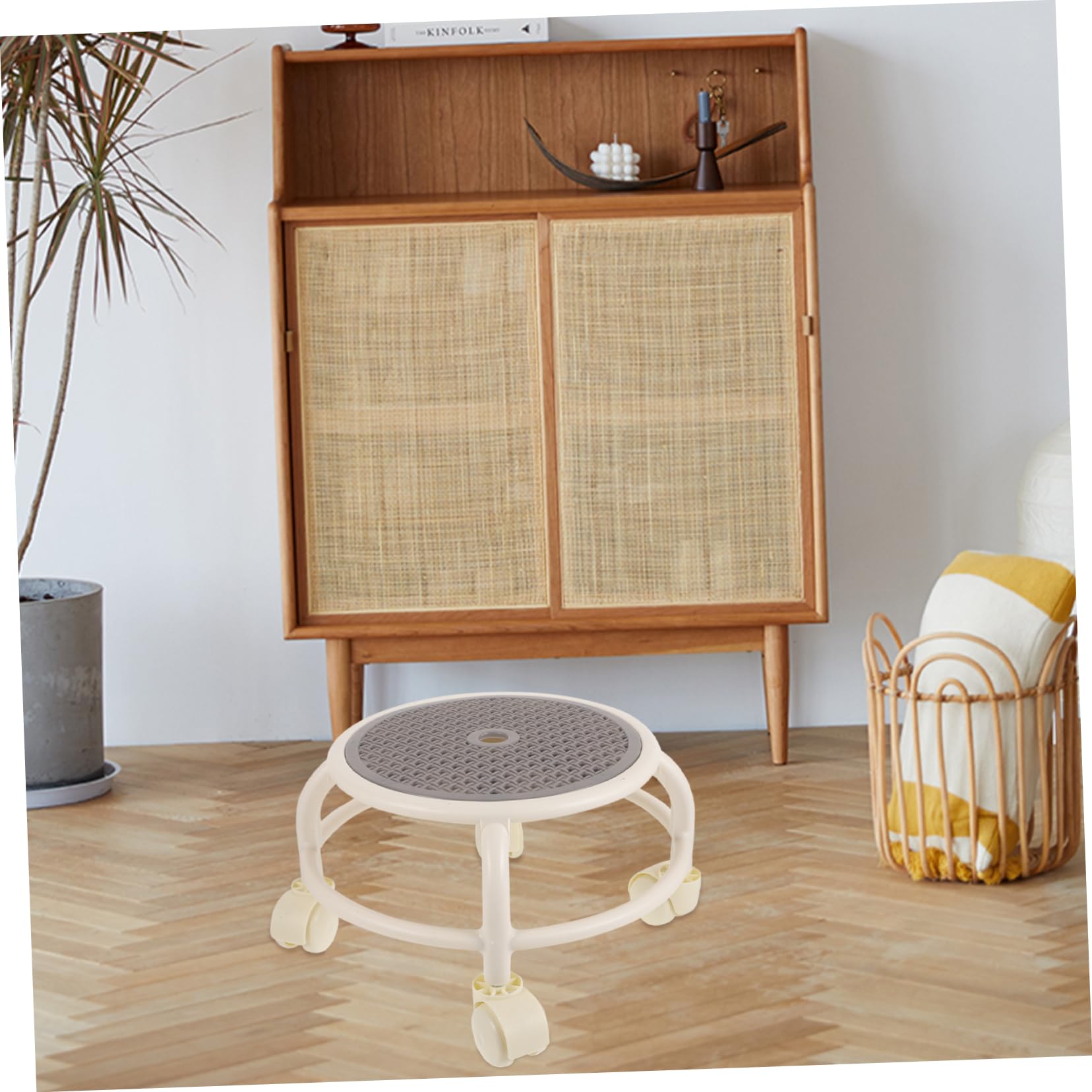 Angoily Tabouret Confortable Roulette Rond et à Forte Capacité avec Plastique de Charge pour Pédicure à Domicile Usage Garçon et Filles
