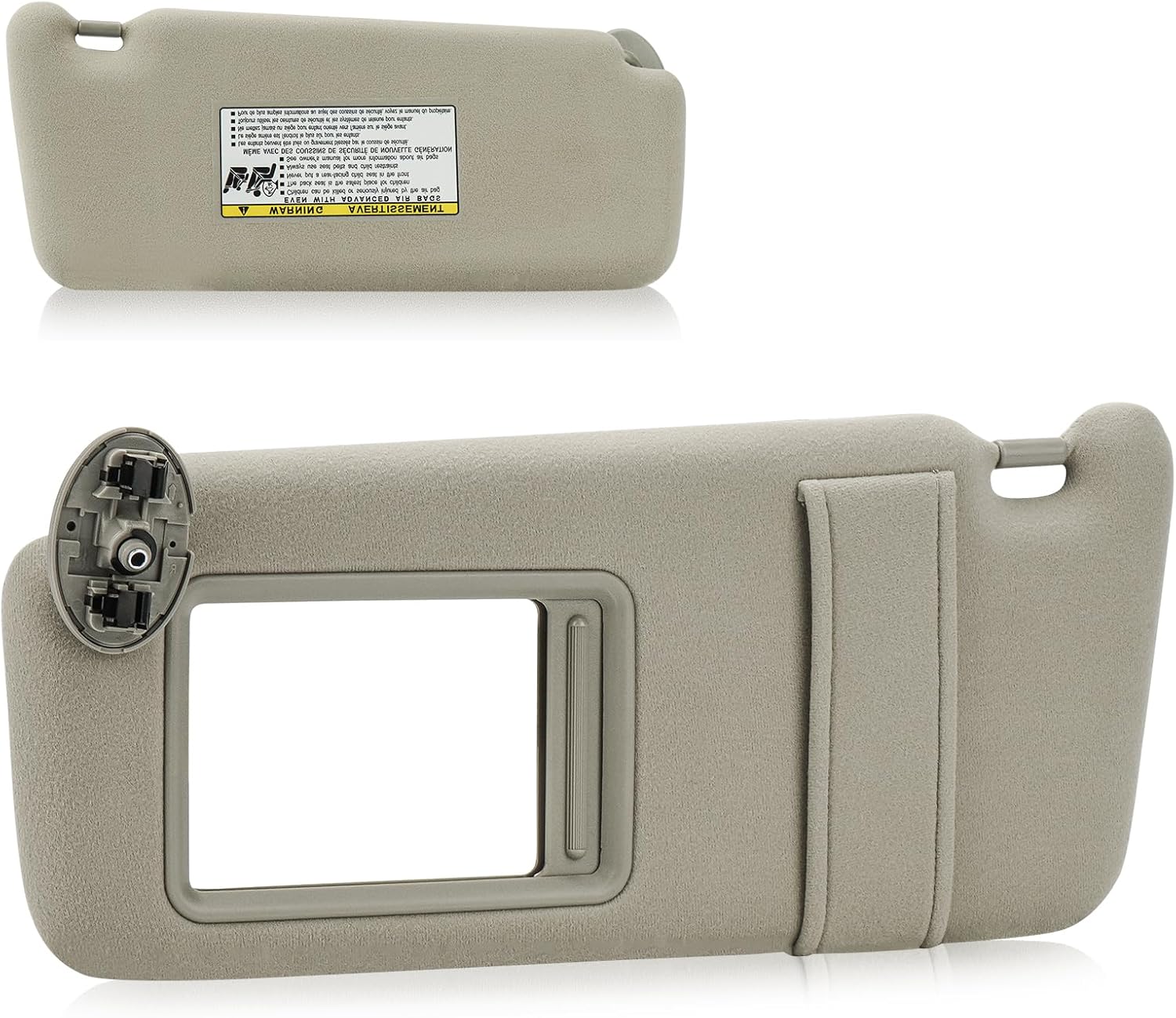 Left Driver Side Sun Visor for Toyota Camry 2007 2008 2009 2010 2011, Without Sunroof Replaces for 74320-06780-B0, 74320-33B81-B0 Gray