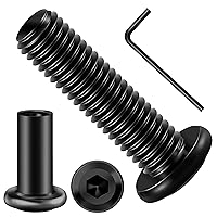 Vista 10 de Mywish M5 x 8mm 20 piezas de tornillos de cabeza plana con rosca hexagonal, pernos de acero inoxidable 304 para muebles con rosca completa, óxido