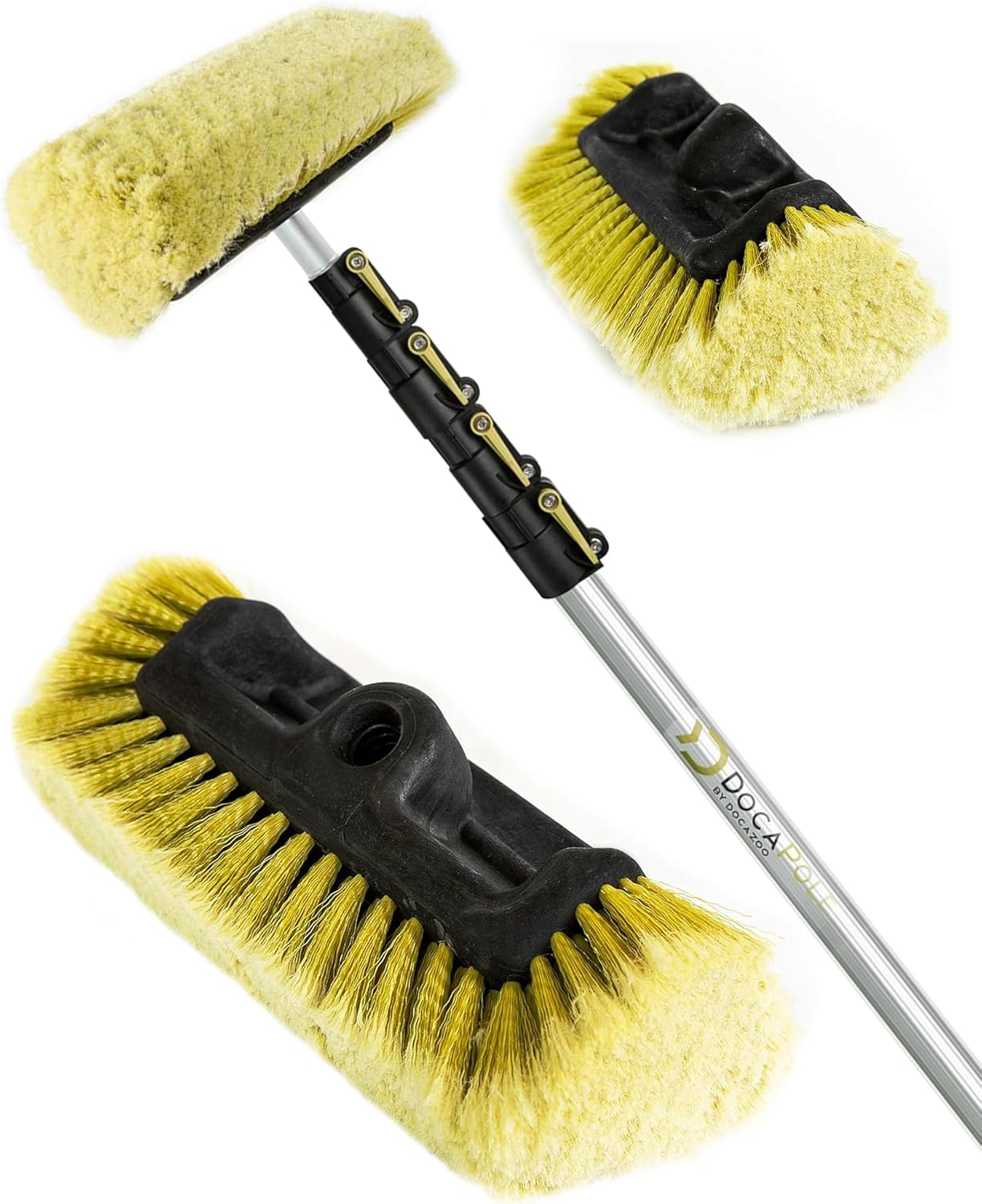 DOCA Car Wash Kit with Long Reach Brush (7-30 ft) and Mop/Squeegee